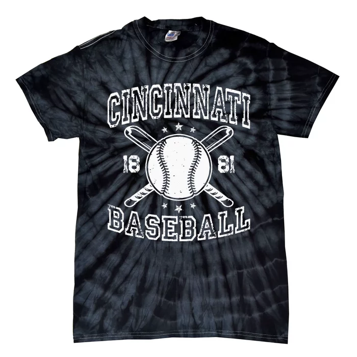 Cincinnati Retro Ohio Vintage Baseball Pride US State Tie-Dye T-Shirt