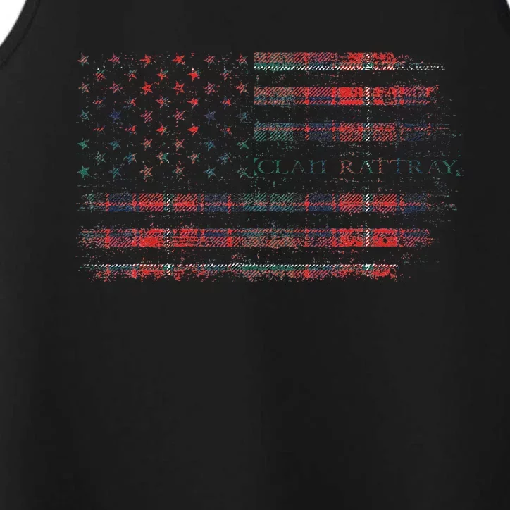 Clan Rattray Of Lude Scottish Tartan Us Flag Kilt Scotland Performance Tank