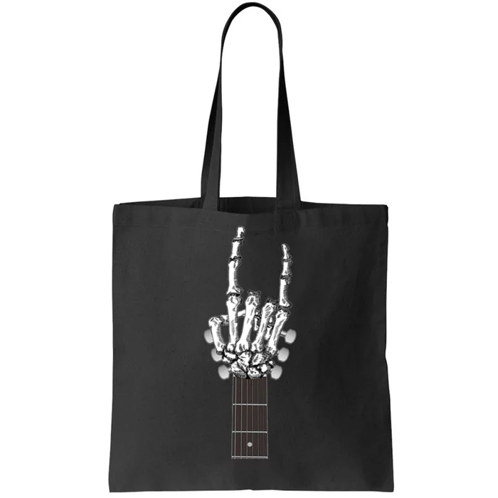 Cool Rock On Skeleton Guitar Tote Bag