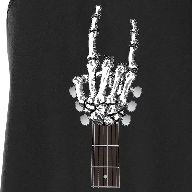 Cool Rock On Skeleton Guitar Women's Racerback Tank