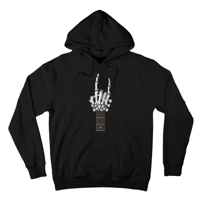 Cool Rock On Skeleton Guitar Tall Hoodie