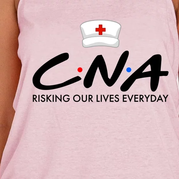 CNA Risking Our Lives Everyday Women's Knotted Racerback Tank