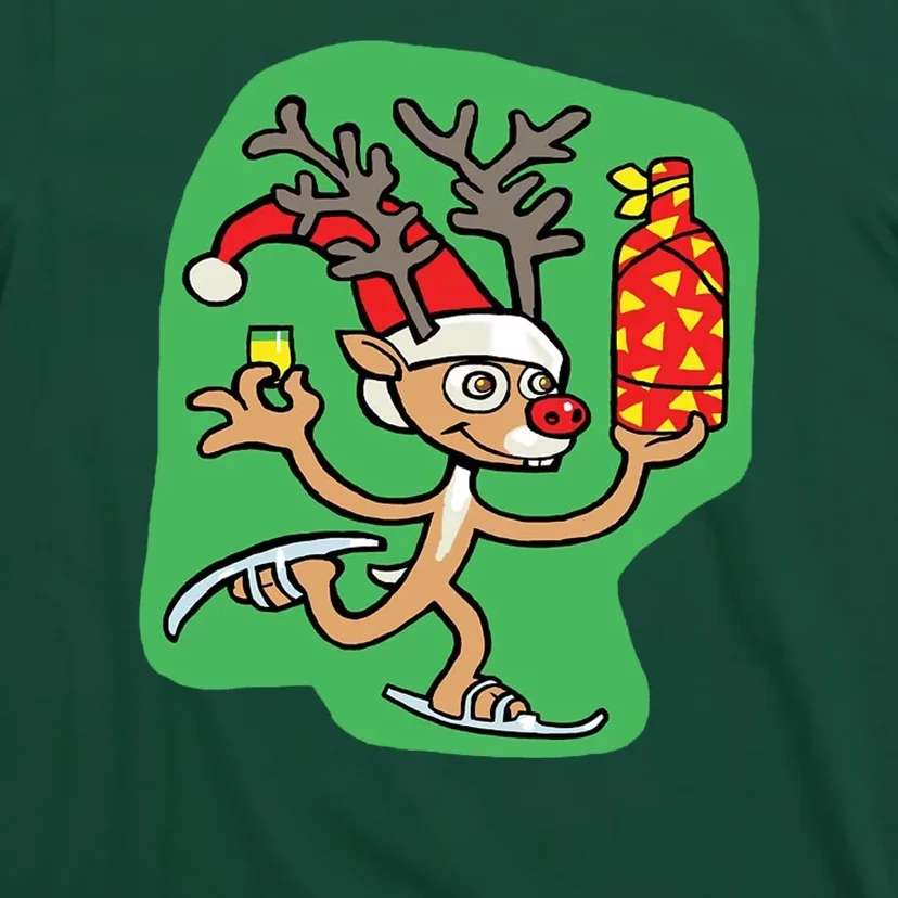 Christmas Reindeer On Ice T-Shirt