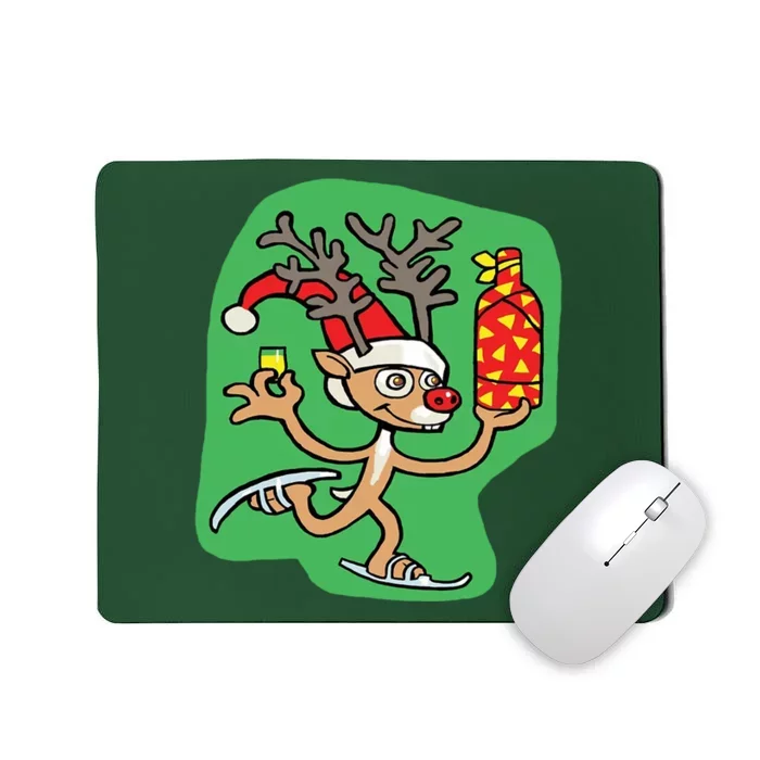 Christmas Reindeer On Ice Mousepad