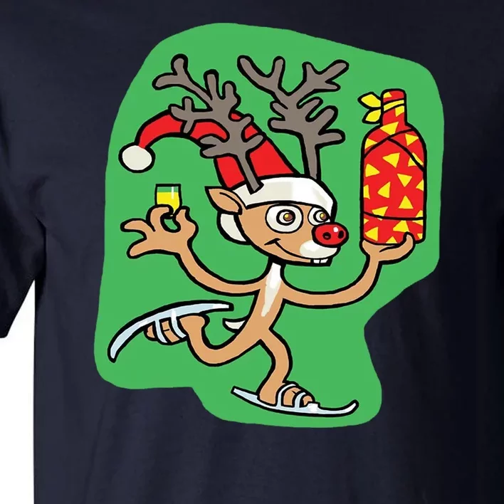 Christmas Reindeer On Ice Tall T-Shirt