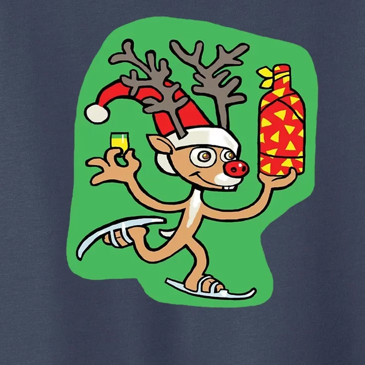 Christmas Reindeer On Ice Toddler T-Shirt