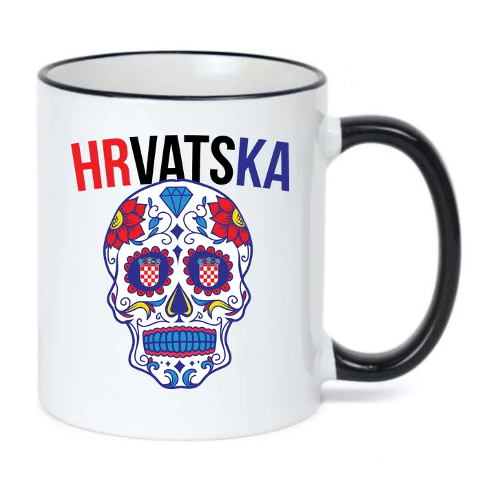 Croatia Hrvatska Soccer Skull Black Color Changing Mug