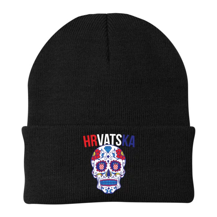 Croatia Hrvatska Soccer Skull Knit Cap Winter Beanie