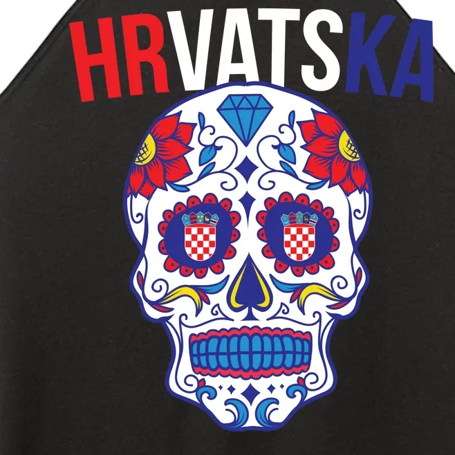 Croatia Hrvatska Soccer Skull Women’s Perfect Tri Rocker Tank