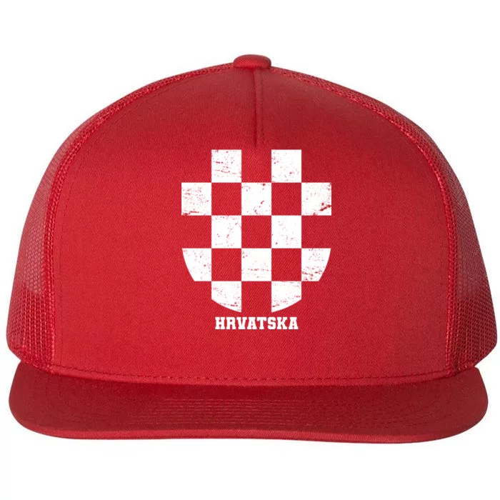 Croatia HRVATSKA Team Jersey Flat Bill Trucker Hat