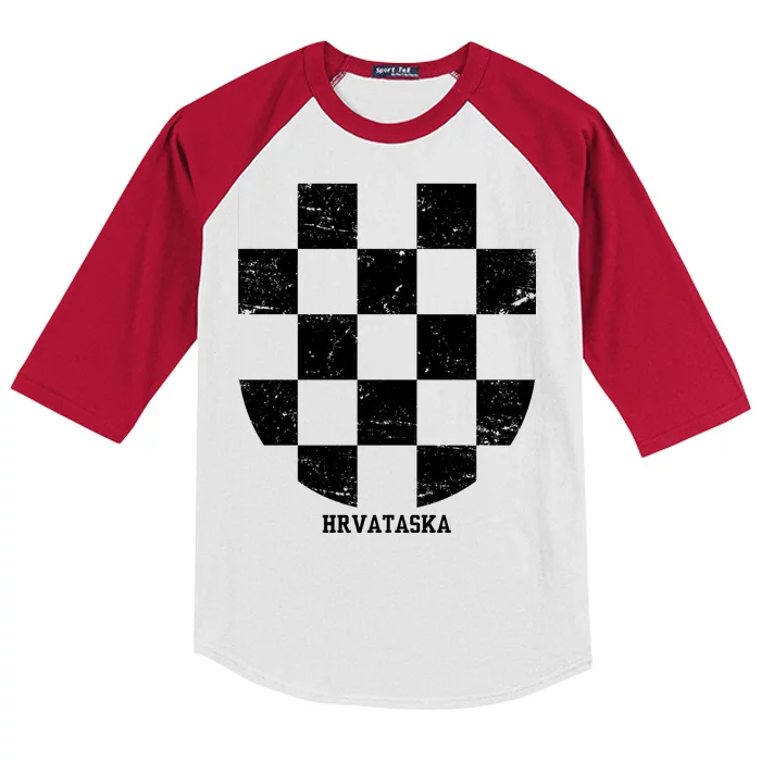 Croatia HRVATSKA Team Jersey Kids Colorblock Raglan Jersey