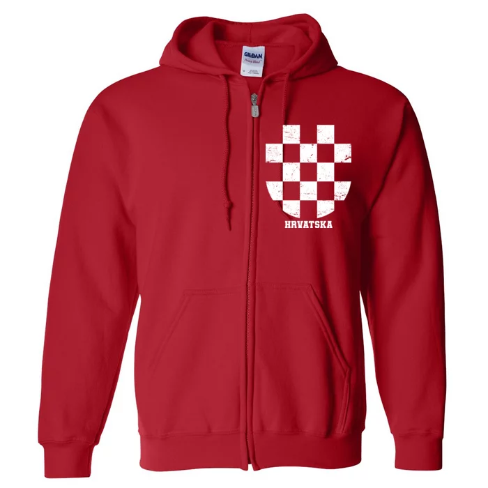 Croatia HRVATSKA Team Jersey Full Zip Hoodie