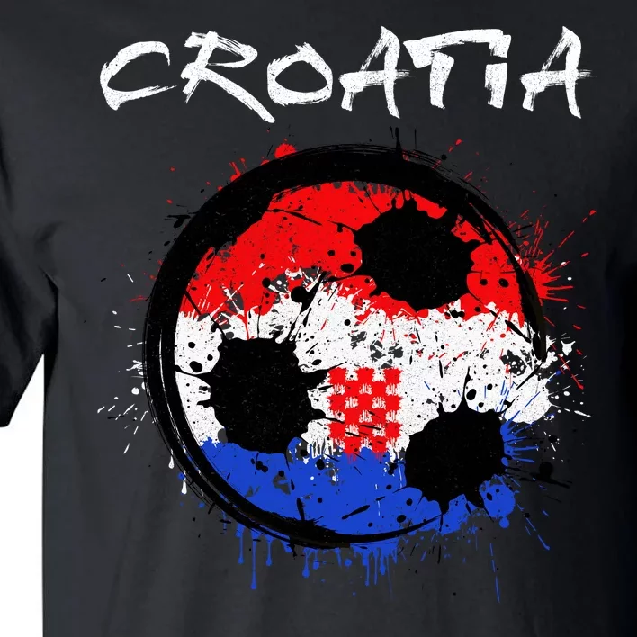 Croatia Soccer Ball Flag Tall T-Shirt