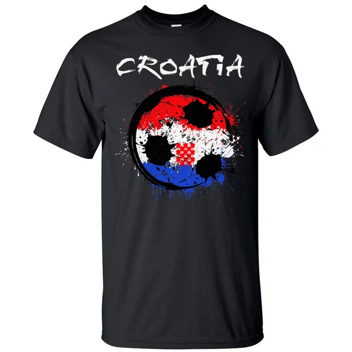 Croatia Soccer Ball Flag Tall T-Shirt