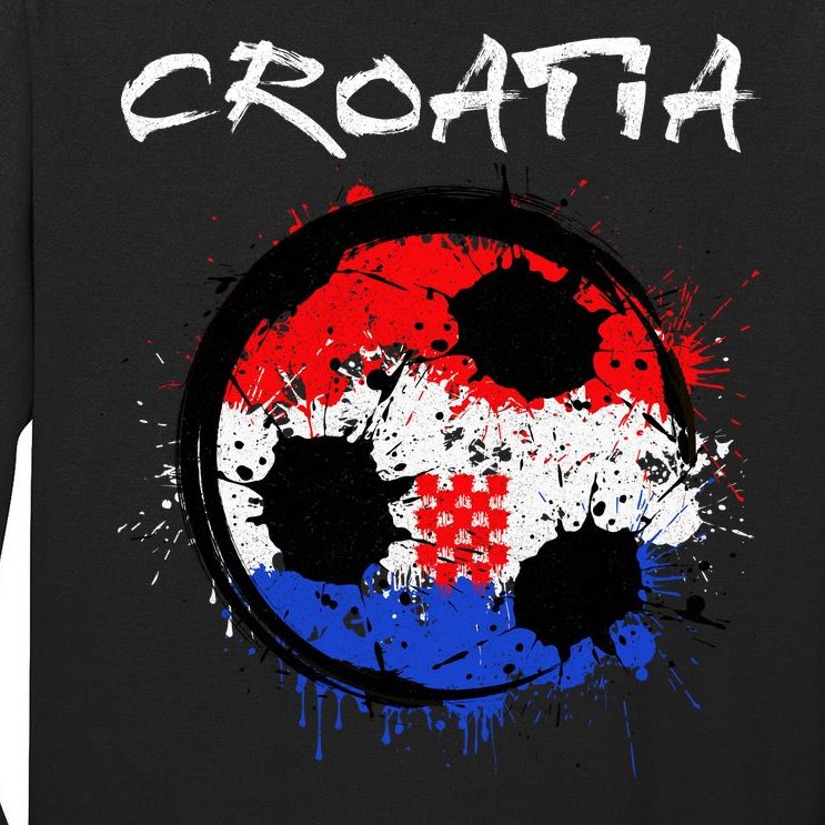 Croatia Soccer Ball Flag Tall Long Sleeve T-Shirt