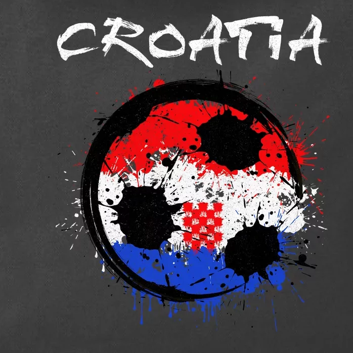 Croatia Soccer Ball Flag Zip Tote Bag