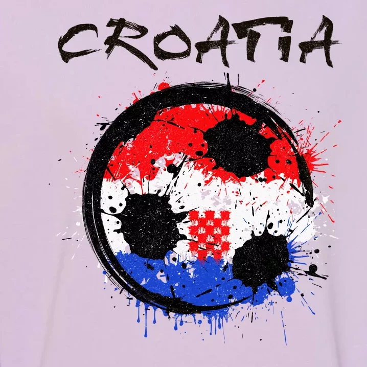 Croatia Soccer Ball Flag Garment-Dyed Sweatshirt