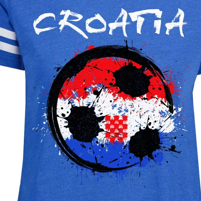 Croatia Soccer Ball Flag Enza Ladies Jersey Football T-Shirt