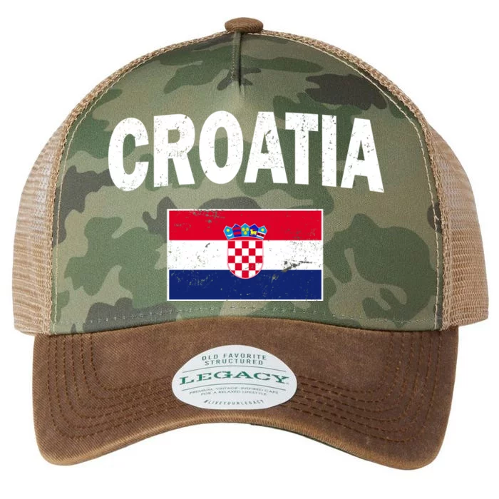 Croatia Team Vintage Soccer Flag Legacy Tie Dye Trucker Hat