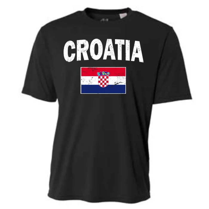 Croatia Team Vintage Soccer Flag Cooling Performance Crew T-Shirt