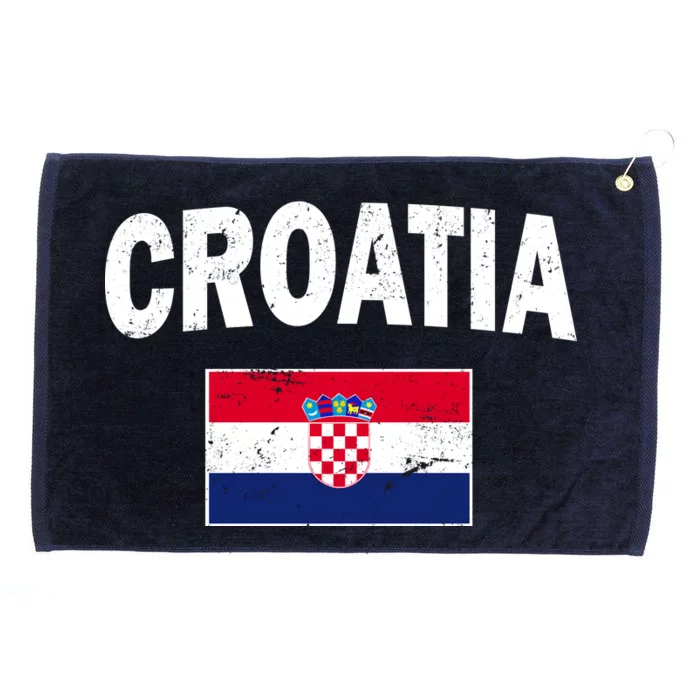 Croatia Team Vintage Soccer Flag Grommeted Golf Towel