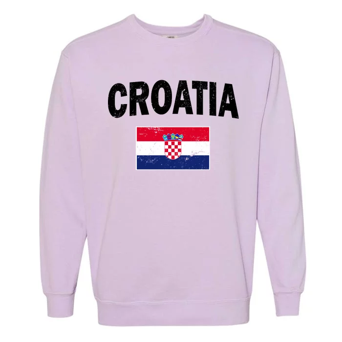 Croatia Team Vintage Soccer Flag Garment-Dyed Sweatshirt