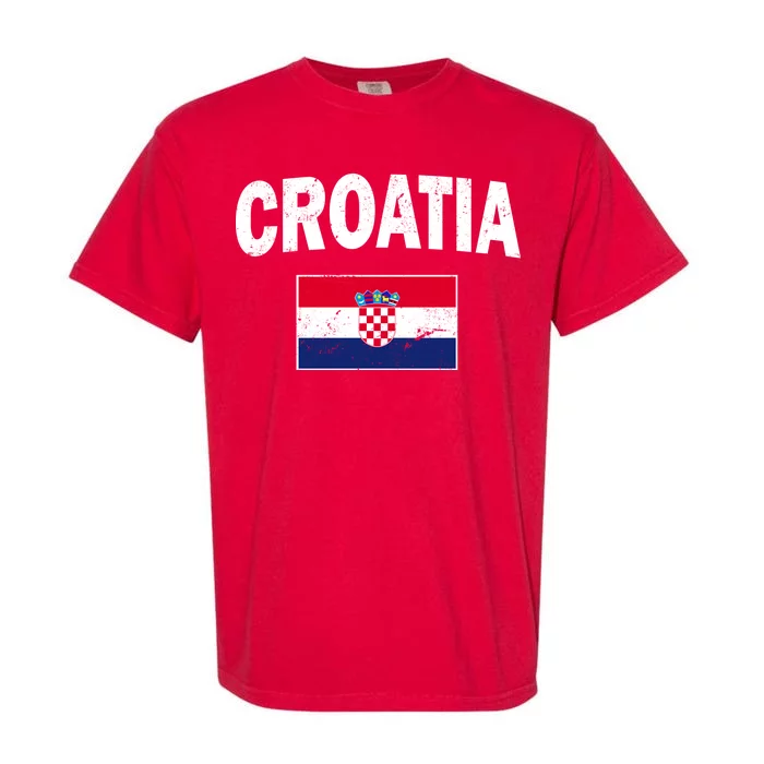 Croatia Team Vintage Soccer Flag Garment-Dyed Heavyweight T-Shirt