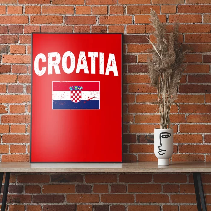 Croatia Team Vintage Soccer Flag Poster