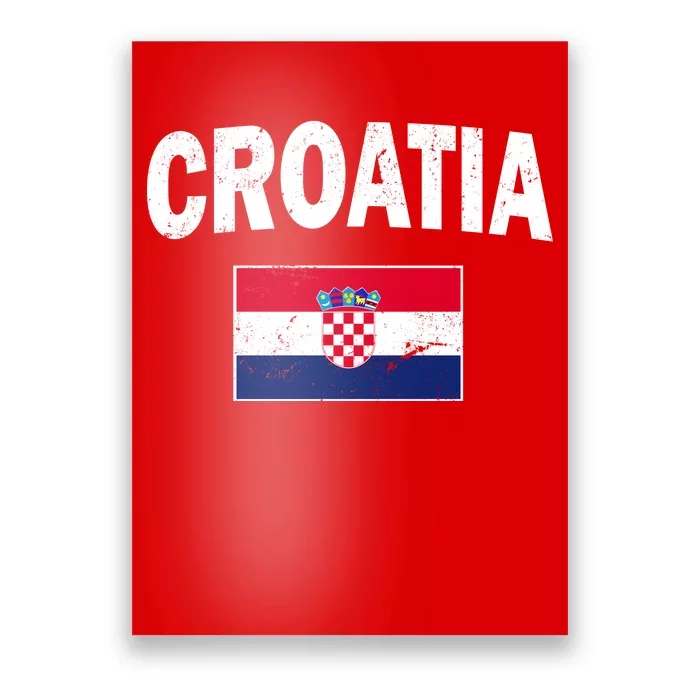 Croatia Team Vintage Soccer Flag Poster