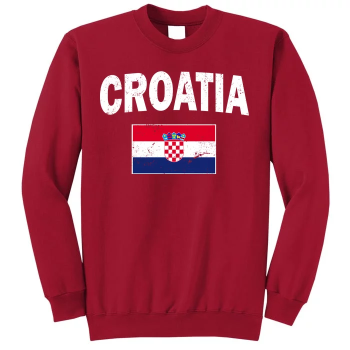 Croatia Team Vintage Soccer Flag Tall Sweatshirt