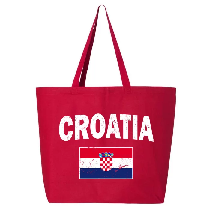 Croatia Team Vintage Soccer Flag 25L Jumbo Tote