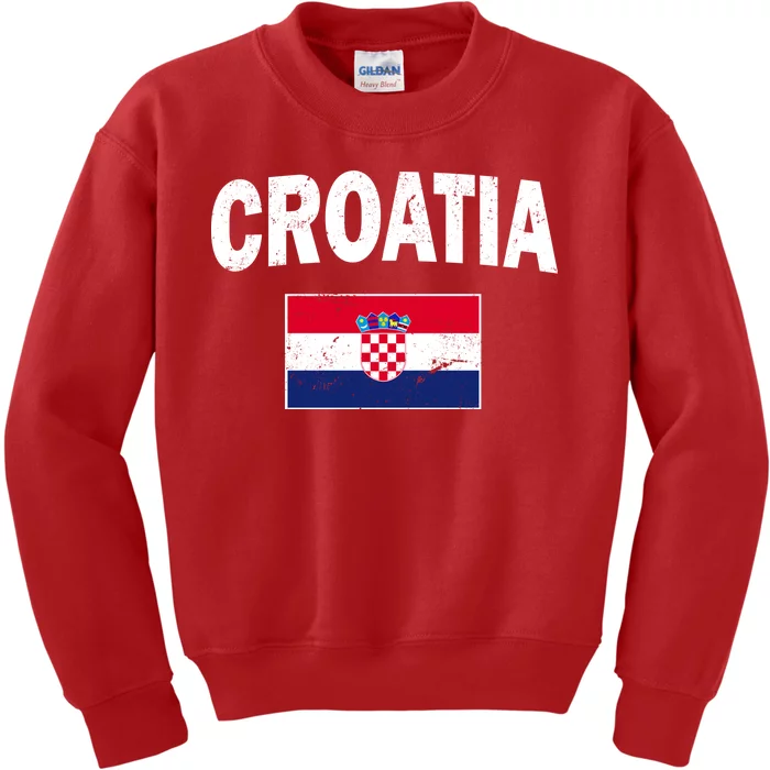 Croatia Team Vintage Soccer Flag Kids Sweatshirt