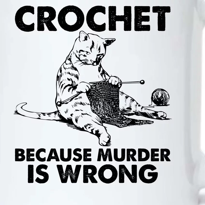 Crochet Because Murder Is Wrong Cat Black Color Changing Mug