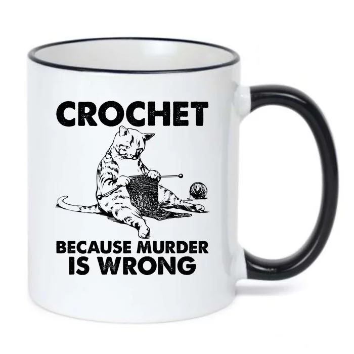 Crochet Because Murder Is Wrong Cat Black Color Changing Mug