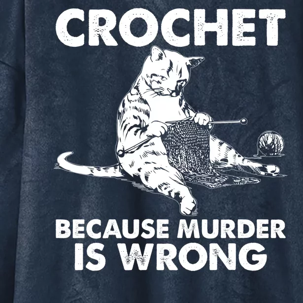 Crochet Because Murder Is Wrong Cat Hooded Wearable Blanket