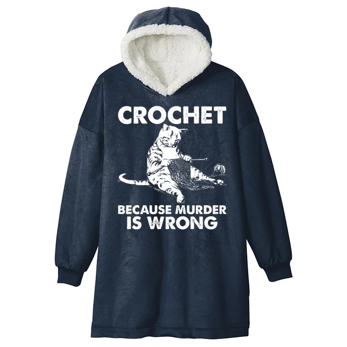 Crochet Because Murder Is Wrong Cat Hooded Wearable Blanket