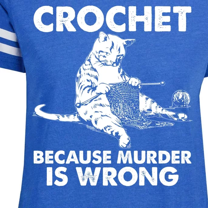 Crochet Because Murder Is Wrong Cat Enza Ladies Jersey Football T-Shirt