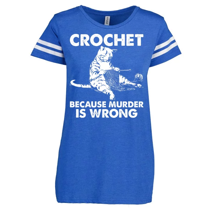 Crochet Because Murder Is Wrong Cat Enza Ladies Jersey Football T-Shirt