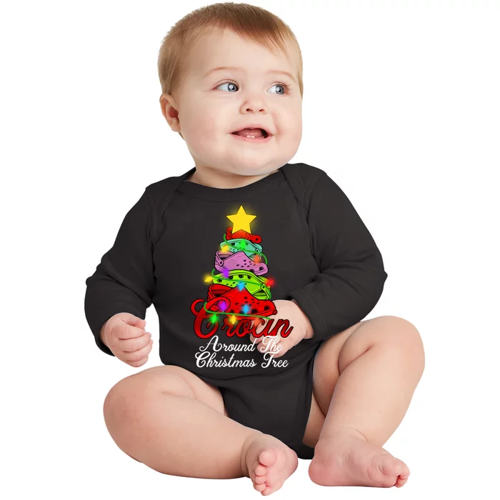 Crocin Around The Christmas Tree Baby Long Sleeve Bodysuit