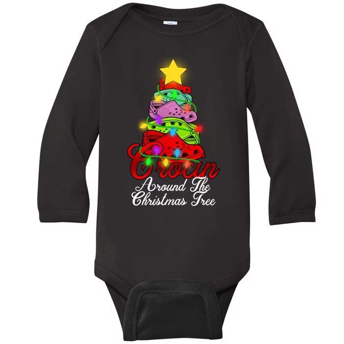 Crocin Around The Christmas Tree Baby Long Sleeve Bodysuit