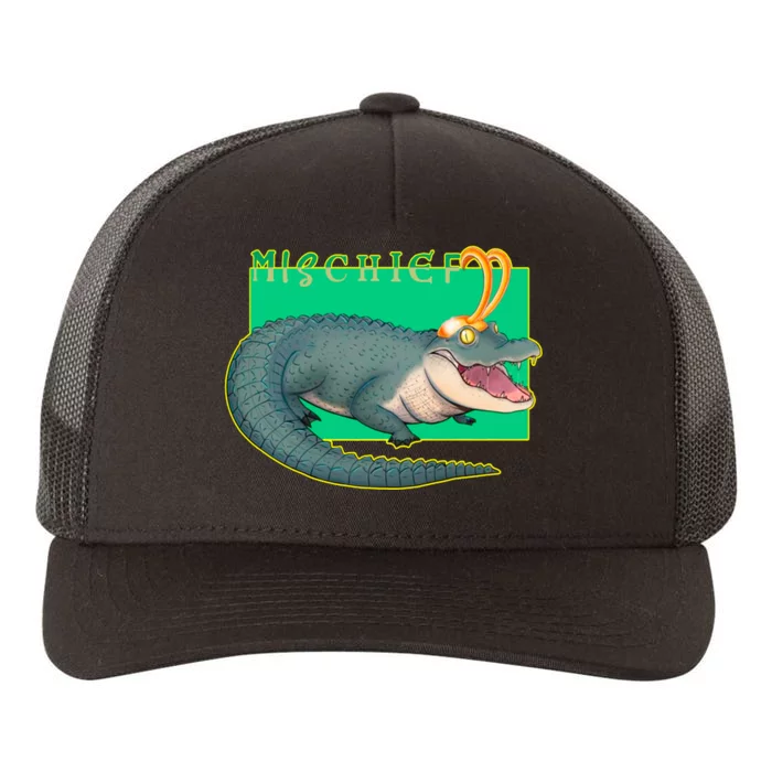 Croki Crocodile Alligator God of Mischief Yupoong Adult 5-Panel Trucker Hat