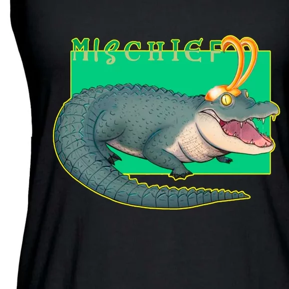 Croki Crocodile Alligator God of Mischief Ladies Essential Flowy Tank