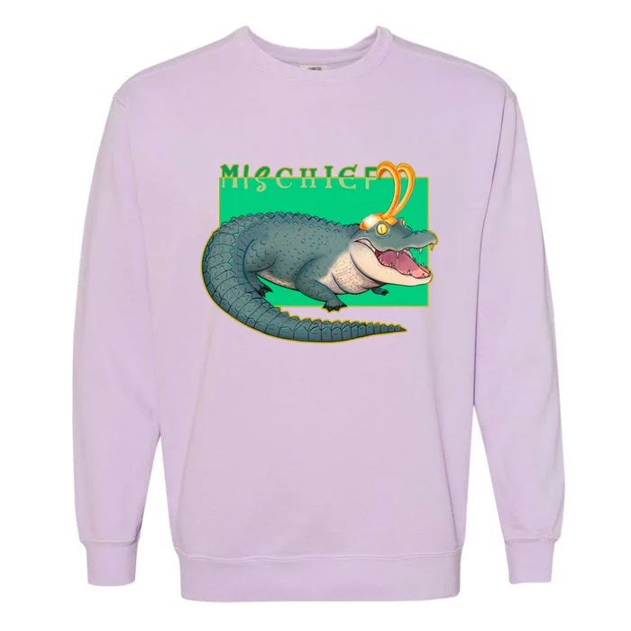 Croki Crocodile Alligator God of Mischief Garment-Dyed Sweatshirt