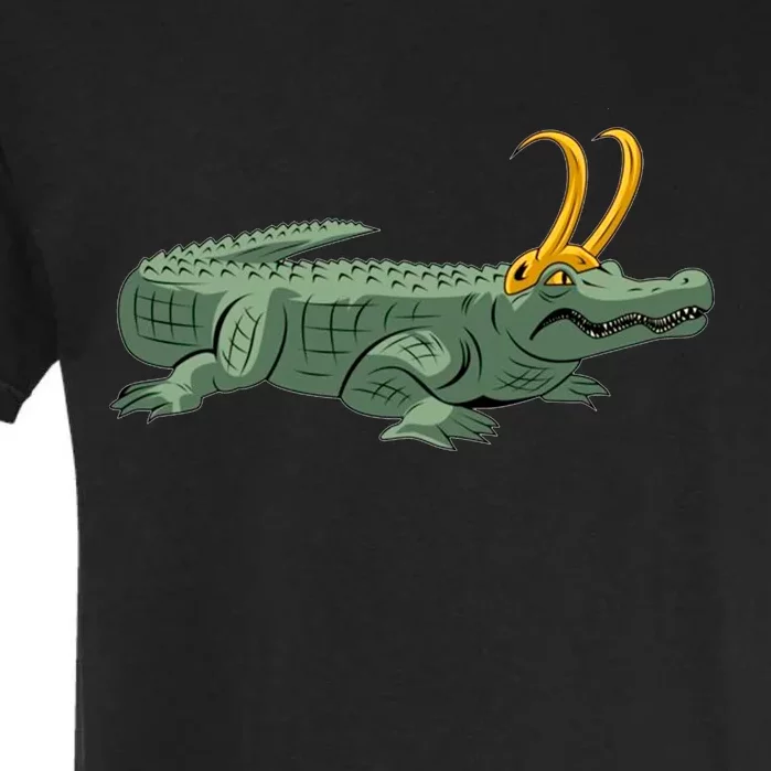 Croki Crocodile Alligator Golden Horns Garment-Dyed Heavyweight T-Shirt