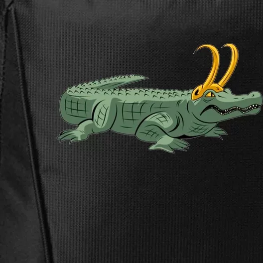 Croki Crocodile Alligator Golden Horns City Backpack