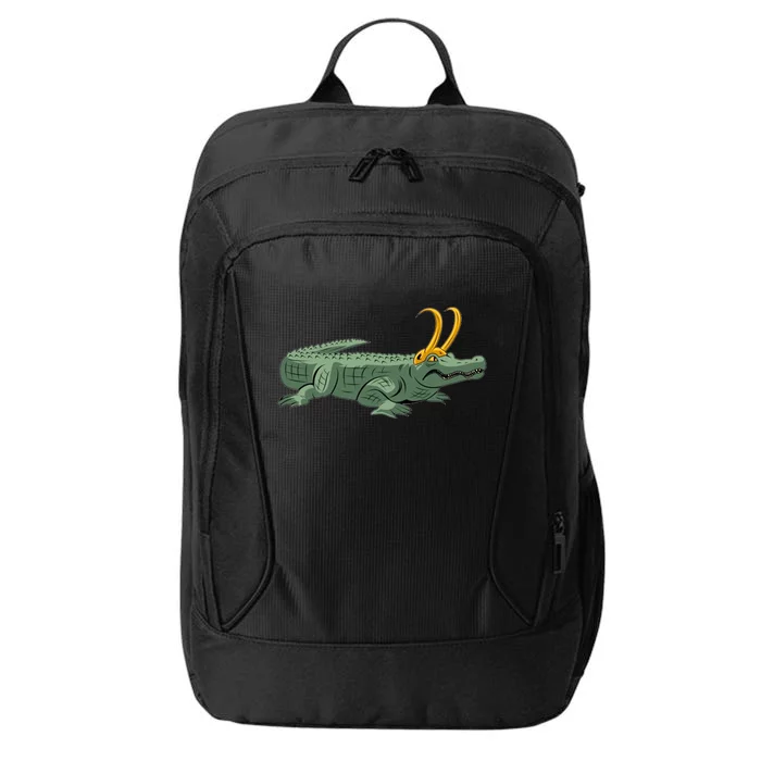 Croki Crocodile Alligator Golden Horns City Backpack