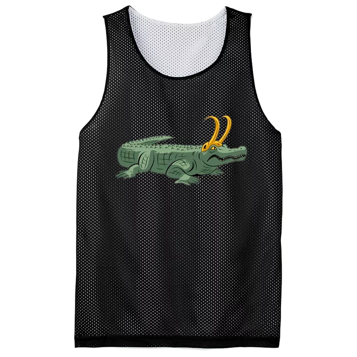 Croki Crocodile Alligator Golden Horns Mesh Reversible Basketball Jersey Tank