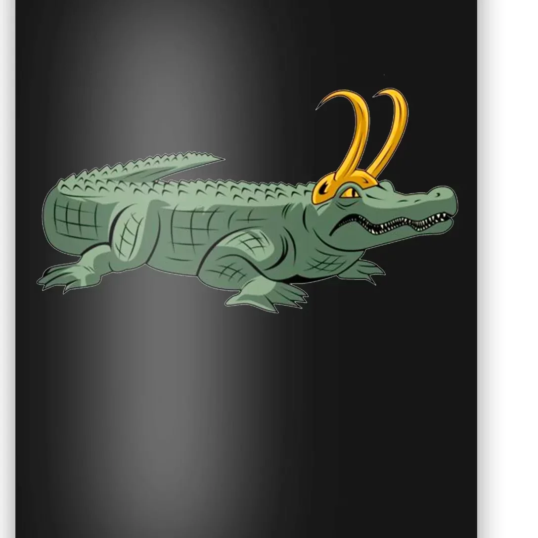 Croki Crocodile Alligator Golden Horns Poster