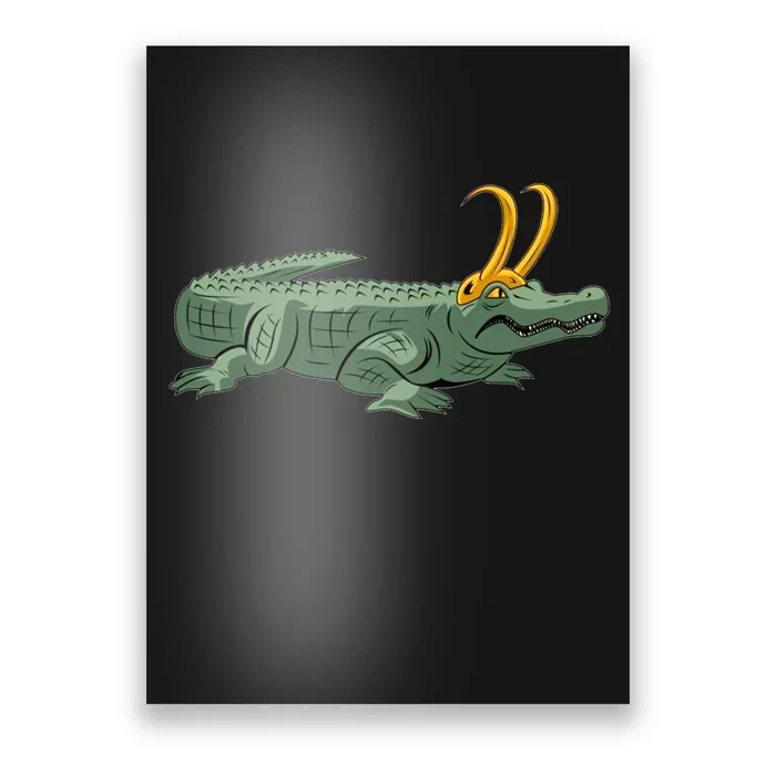 Croki Crocodile Alligator Golden Horns Poster