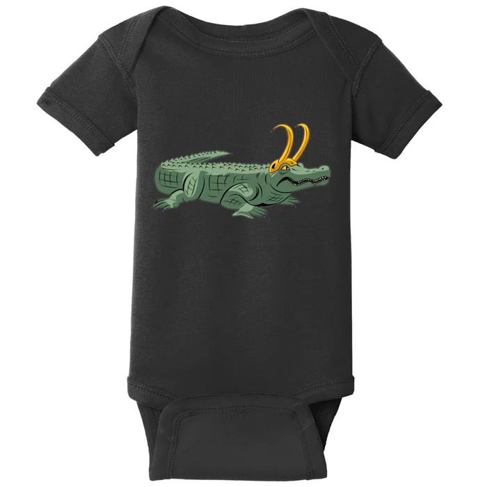 Croki Crocodile Alligator Golden Horns Baby Bodysuit